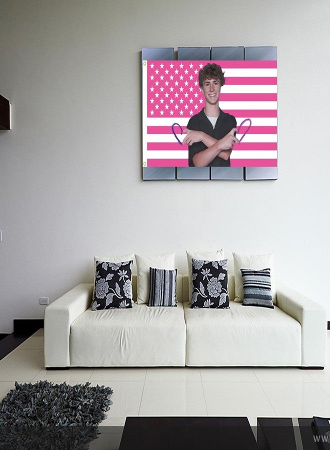 MAGJIUKE Walker Celebrity American Flag Tapestry - 3x5 Ft Outdoor, Pink Scobell USA Wall Polyester Banner for Bedroom - Image 4